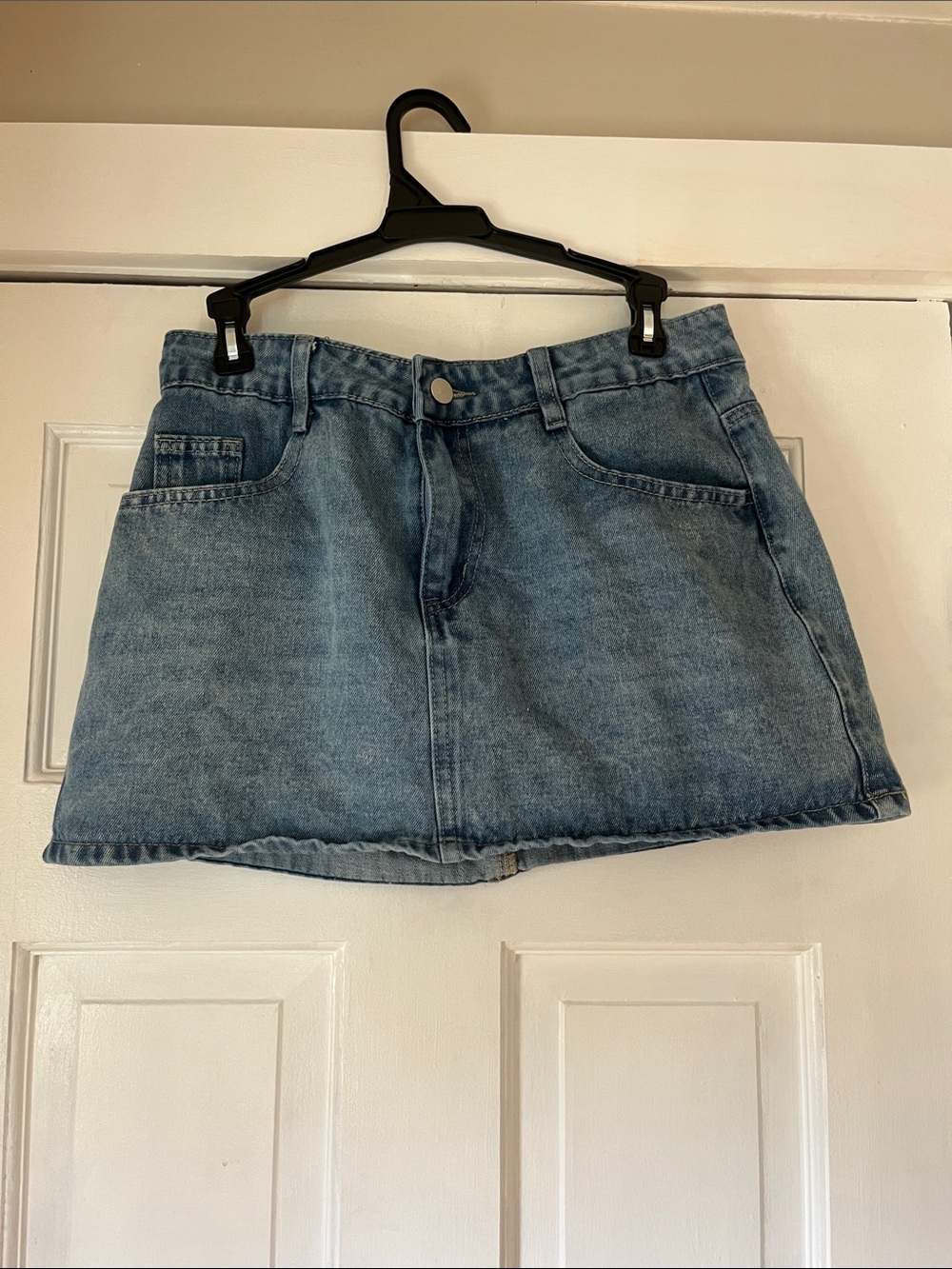 SHEIN Light Blue Denim Mini Skirt